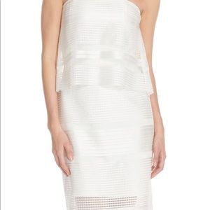 Elliat white crested strapless dress
